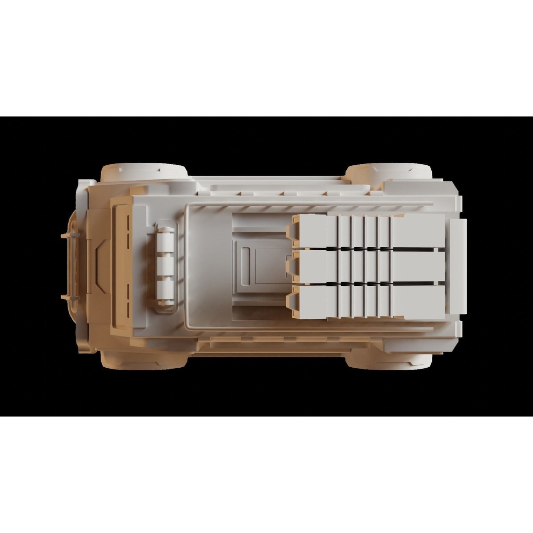 Sci-Fi Military Car 3D Model – Low Poly Game Asset, Blender, FBX - View 5