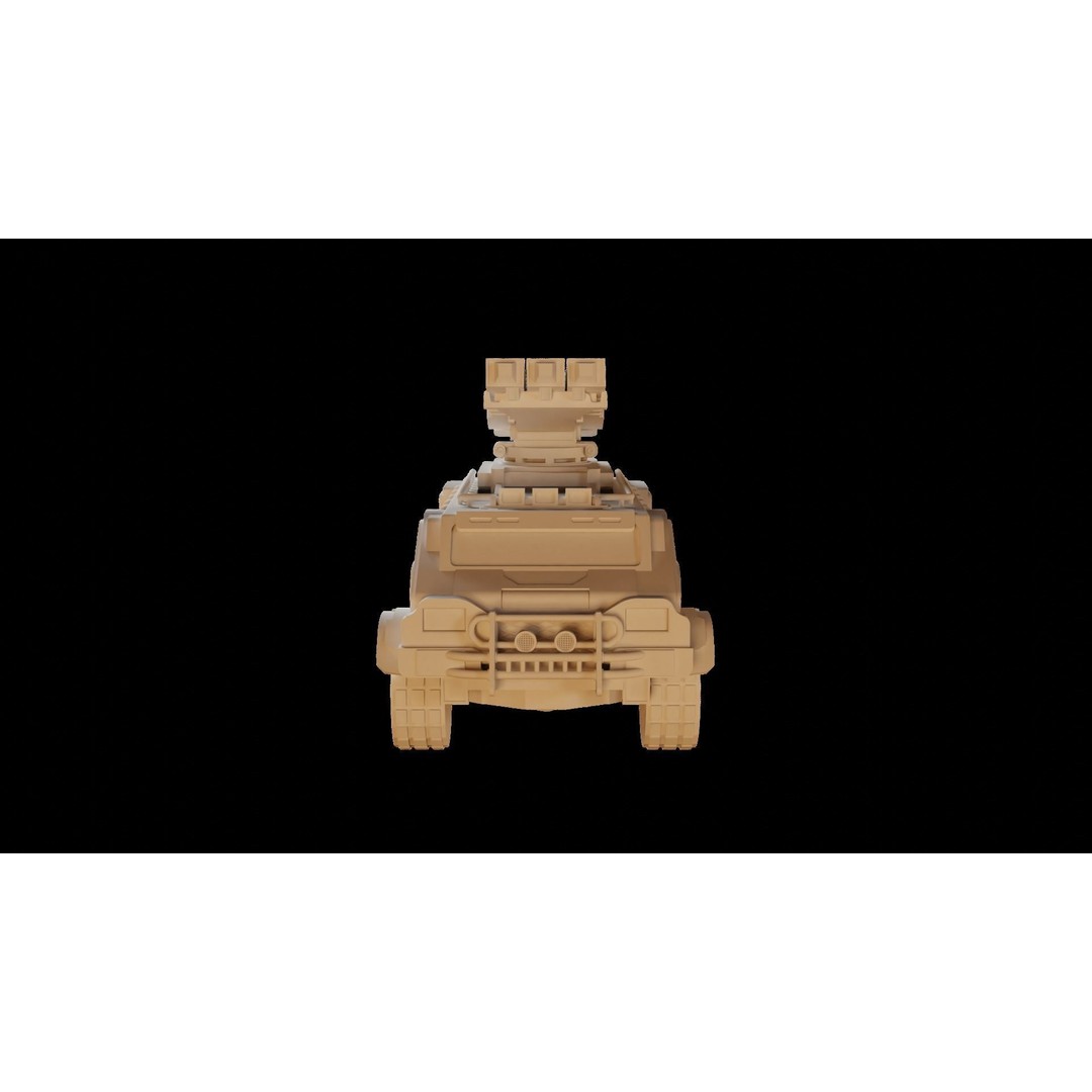 Sci-Fi Military Car 3D Model – Low Poly Game Asset, Blender, FBX - View 7