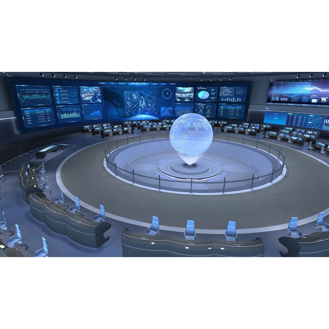 Control Room 3D Model – Futuristic Command Center, FBX, Blender - View 11