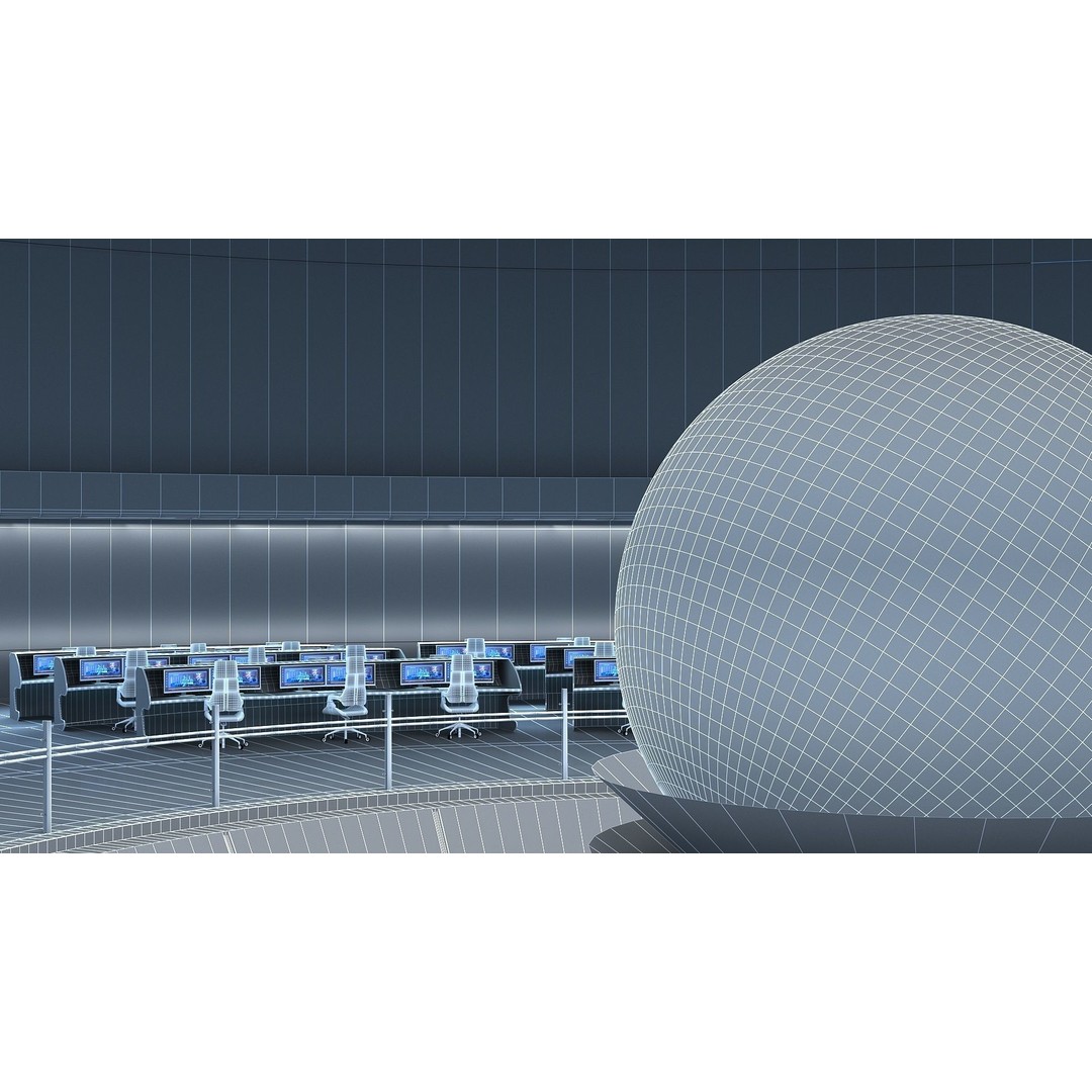 Control Room 3D Model – Futuristic Command Center, FBX, Blender - View 14
