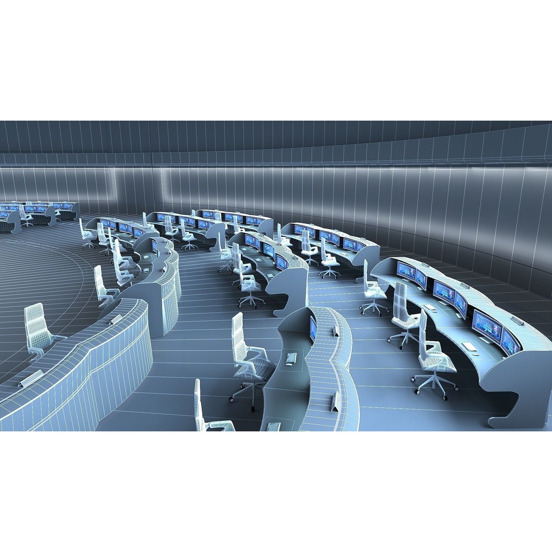 Control Room 3D Model – Futuristic Command Center, FBX, Blender - View 15
