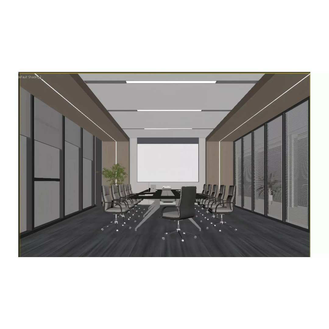 Modern Conference Room 3D Model – Minimalist Office Space, FBX, PBR - View 3