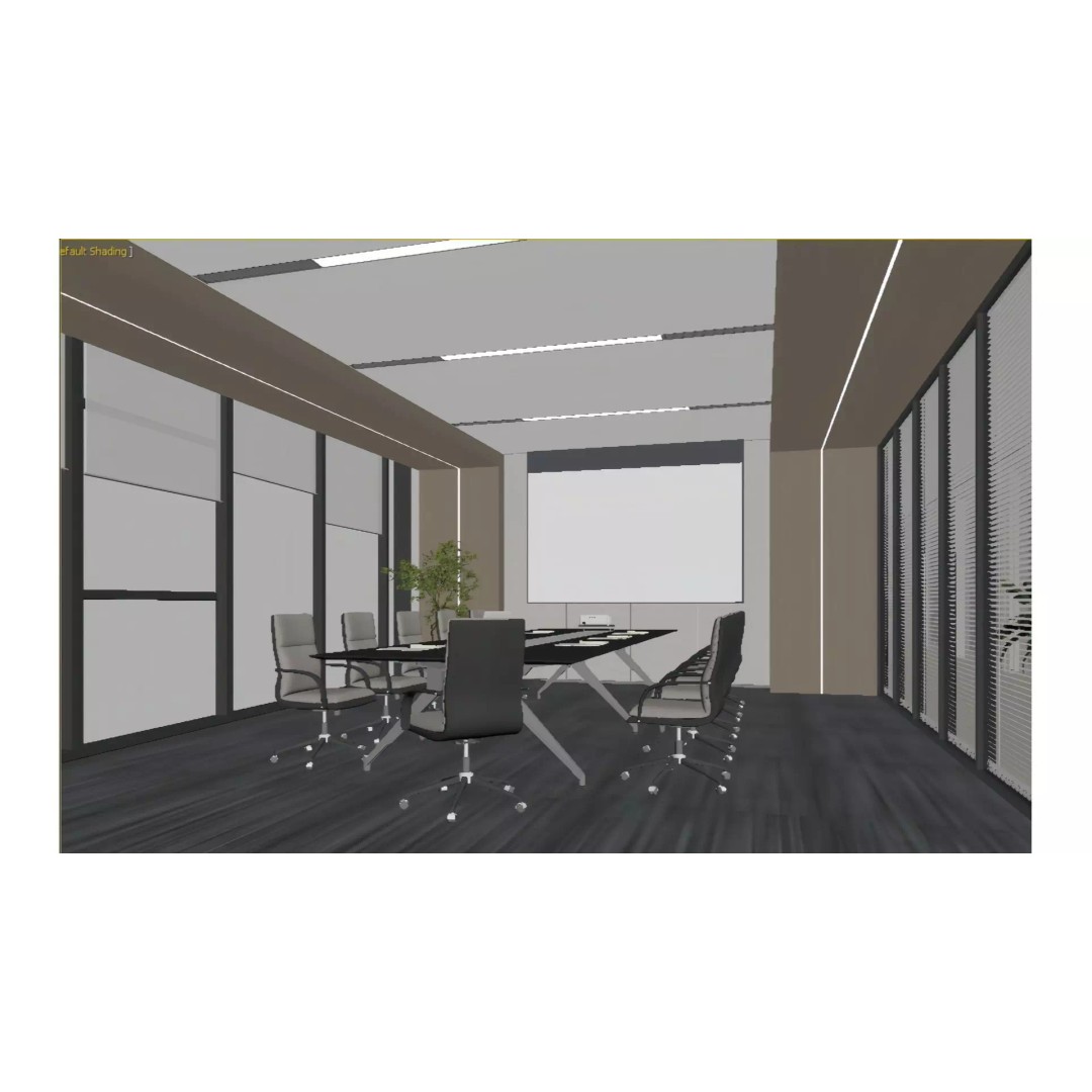 Modern Conference Room 3D Model – Minimalist Office Space, FBX, PBR - View 4
