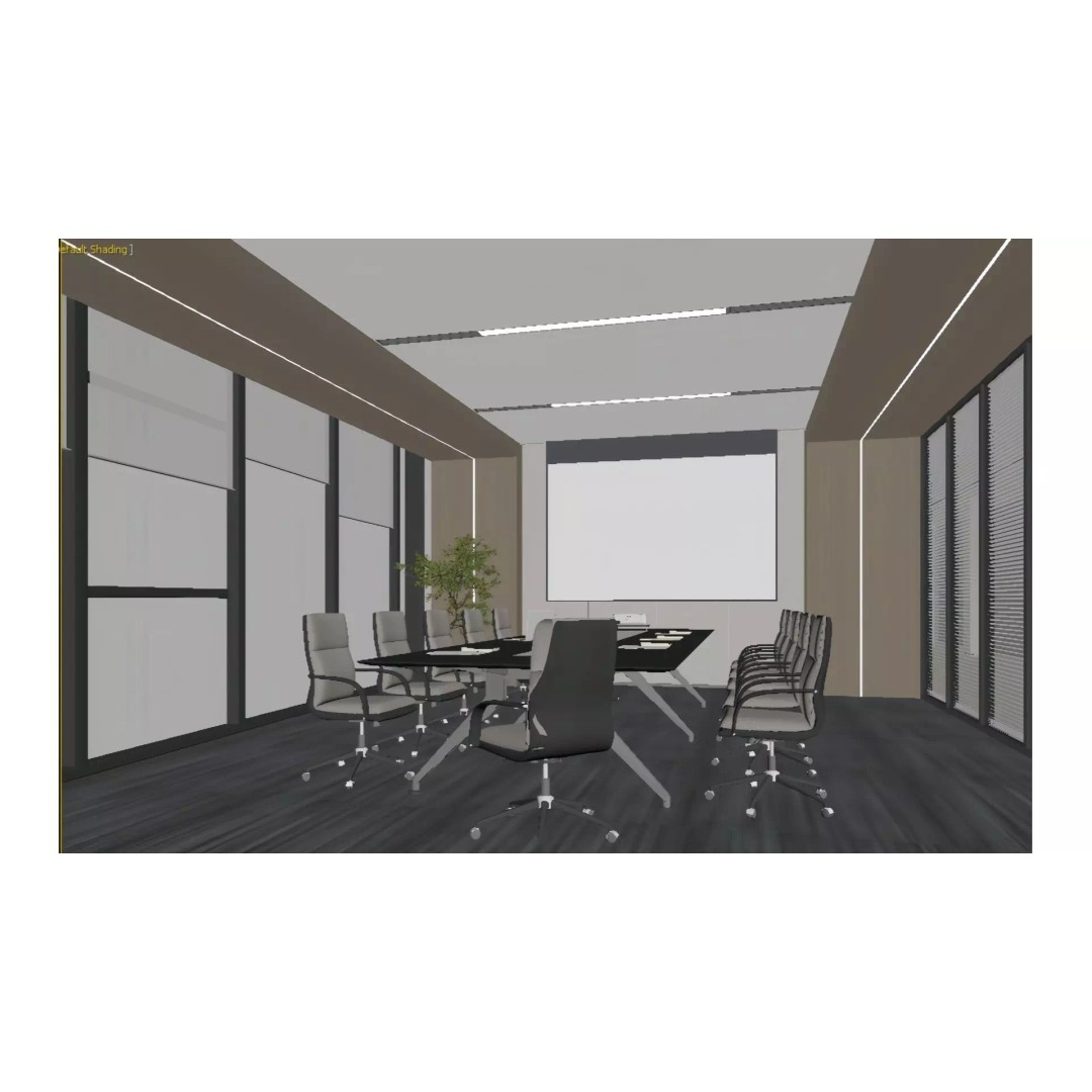 Modern Conference Room 3D Model – Minimalist Office Space, FBX, PBR - View 5
