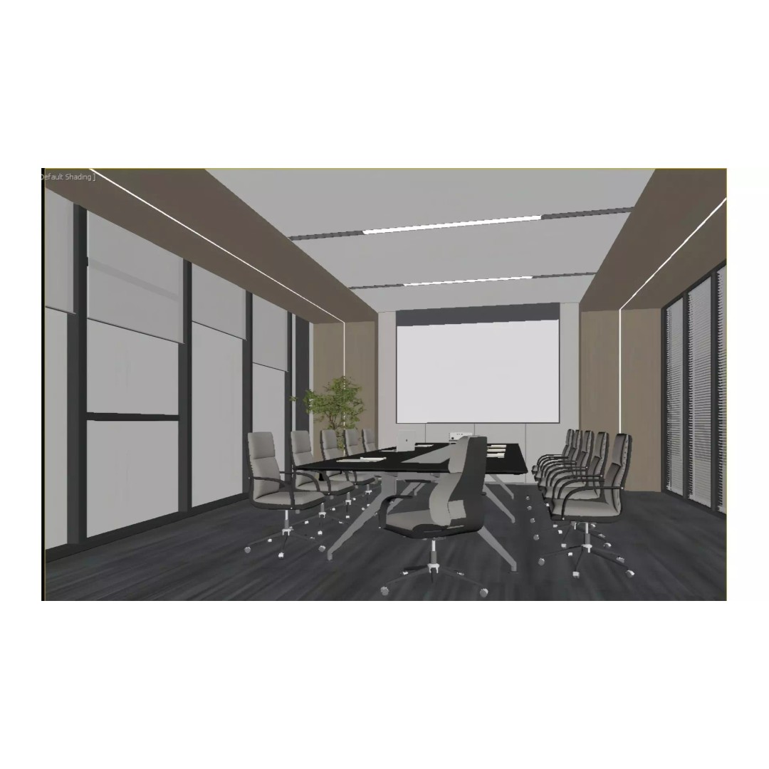 Modern Conference Room 3D Model – Minimalist Office Space, FBX, PBR - View 6