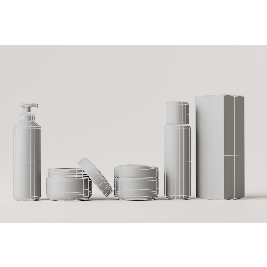 Cosmetic Bottles 3D Model – Low Poly Realistic Design, FBX & OBJ - View 12