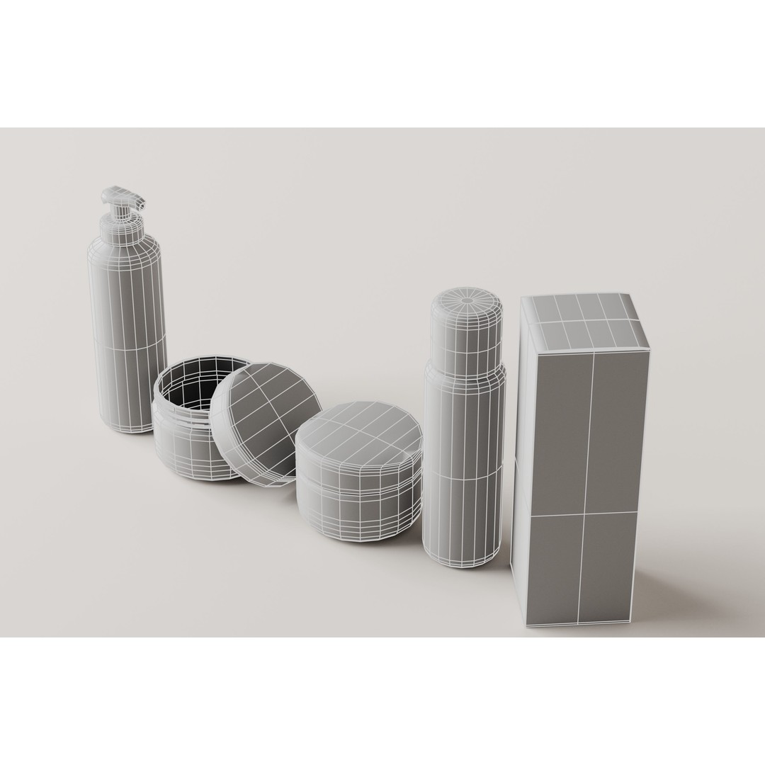 Cosmetic Bottles 3D Model – Low Poly Realistic Design, FBX & OBJ - View 13