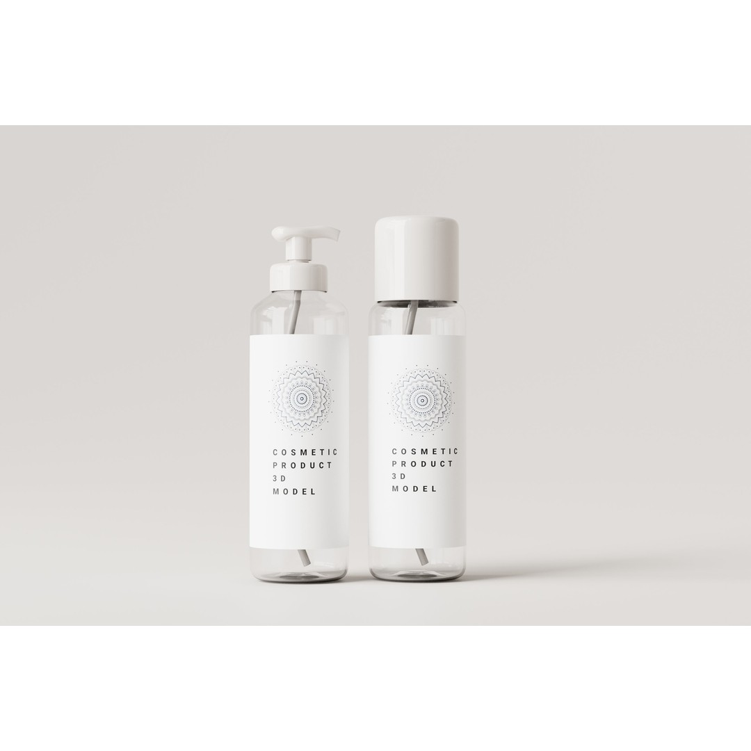 Cosmetic Bottles 3D Model – Low Poly Realistic Design, FBX & OBJ - View 3
