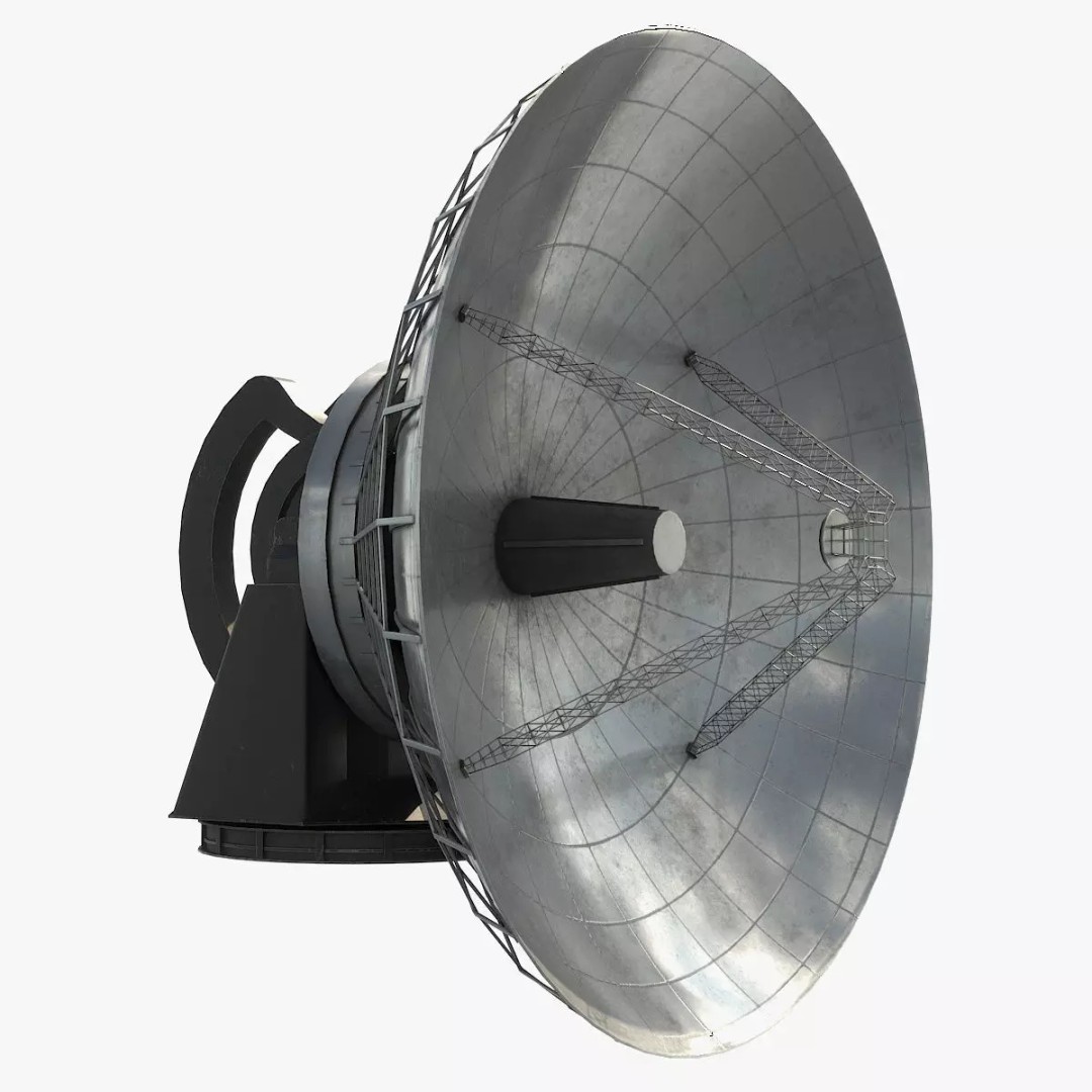 Satellite Antenna 3D Model – Low Poly PBR Game Asset, FBX - View 2