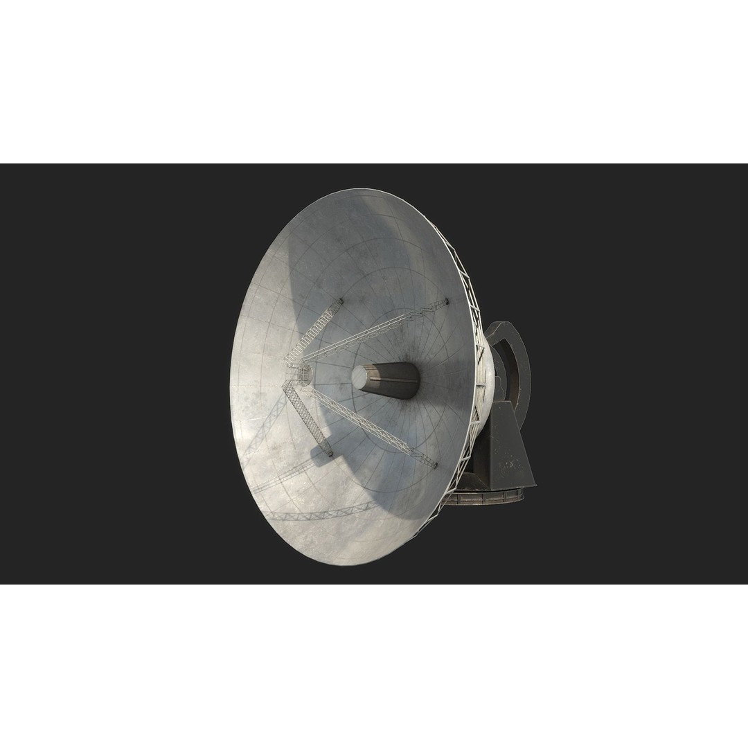 Satellite Antenna 3D Model – Low Poly PBR Game Asset, FBX - View 3