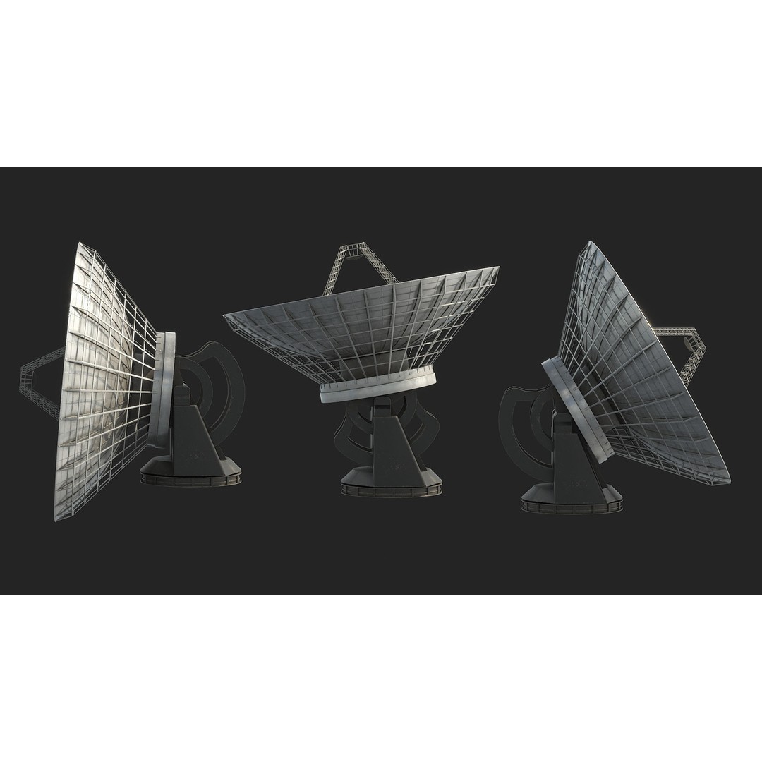 Satellite Antenna 3D Model – Low Poly PBR Game Asset, FBX - View 4