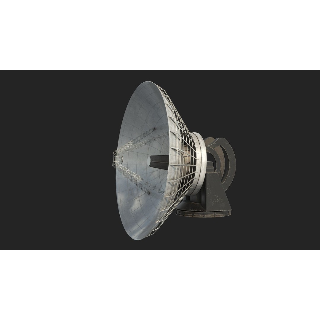 Satellite Antenna 3D Model – Low Poly PBR Game Asset, FBX - View 8