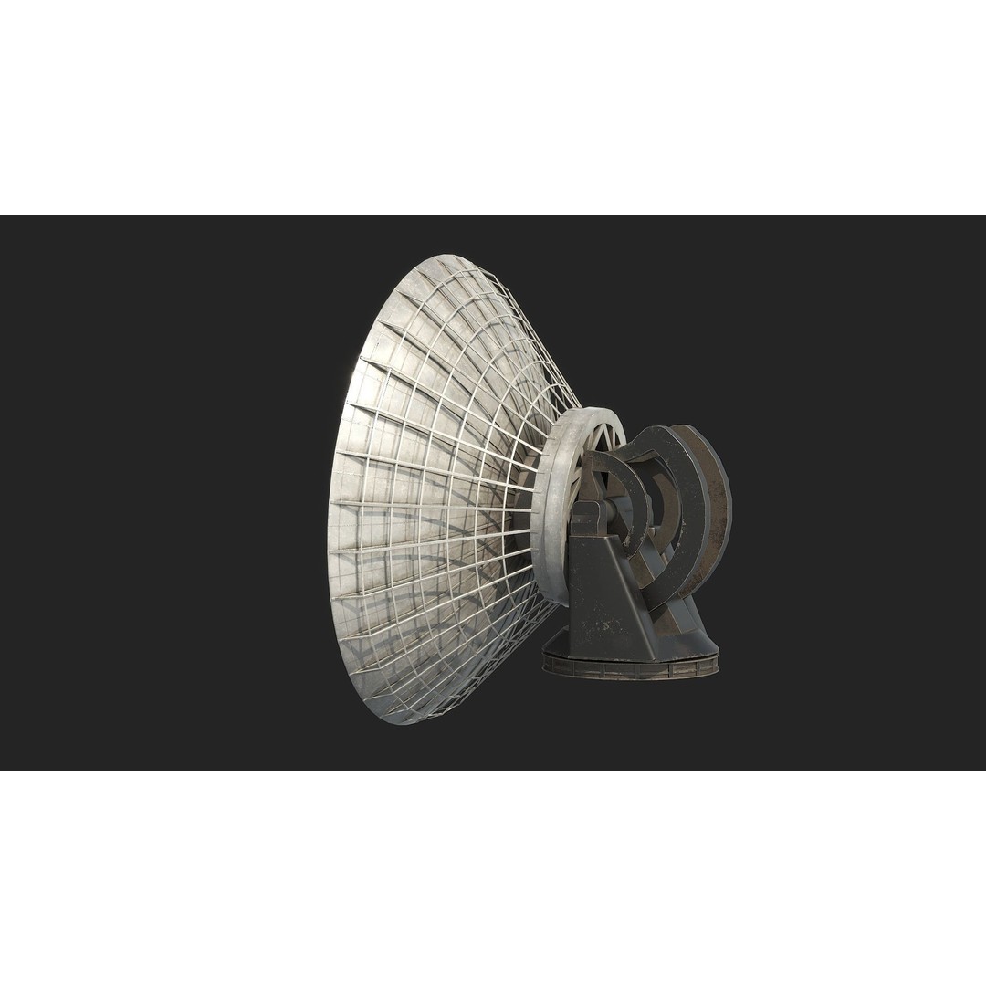 Satellite Antenna 3D Model – Low Poly PBR Game Asset, FBX - View 9