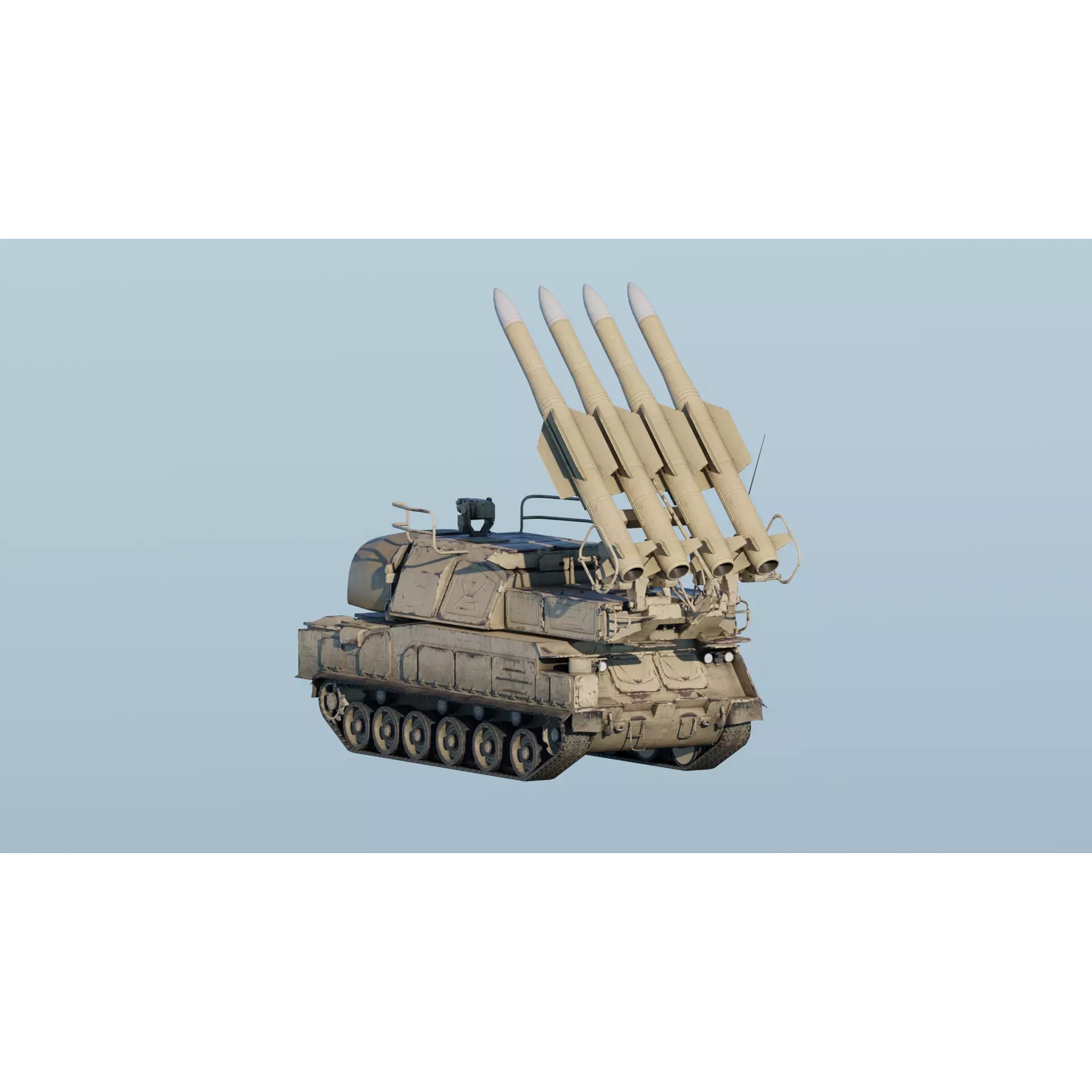 9K37 Buk-M1-2 - Low-Poly Game-Ready 3D Model - View 3