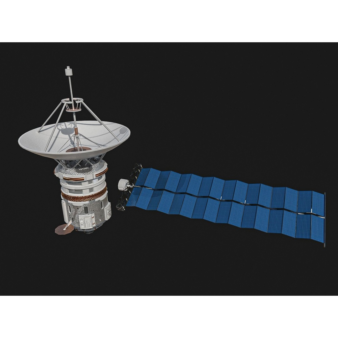 Satellite 3D Model – Low Poly PBR Asset for Games, FBX, Blender