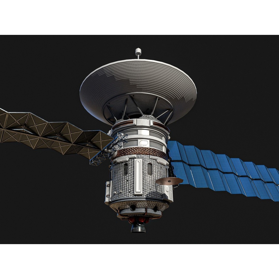 Satellite 3D Model – Low Poly PBR Asset for Games, FBX, Blender - View 10