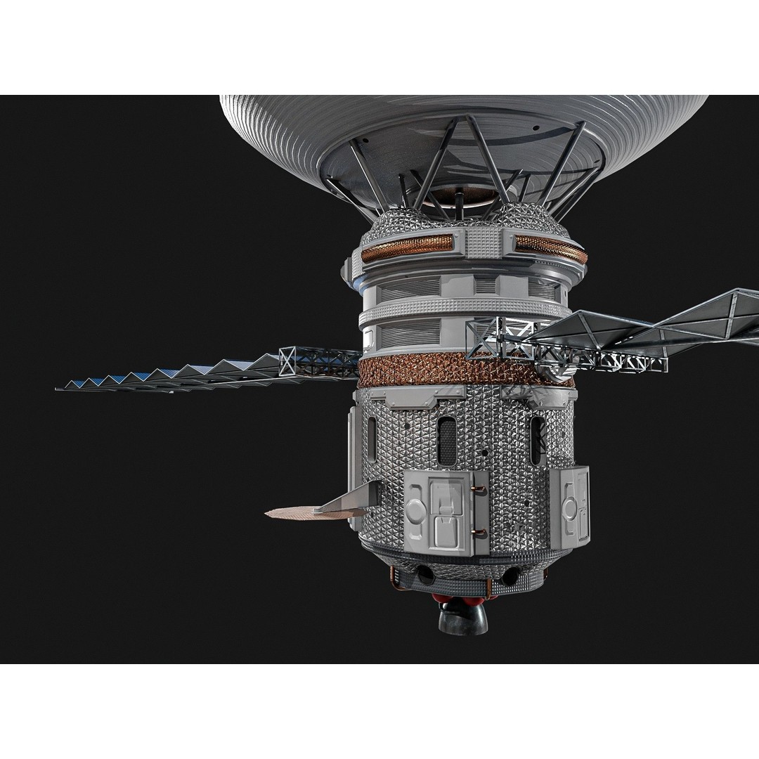 Satellite 3D Model – Low Poly PBR Asset for Games, FBX, Blender - View 11