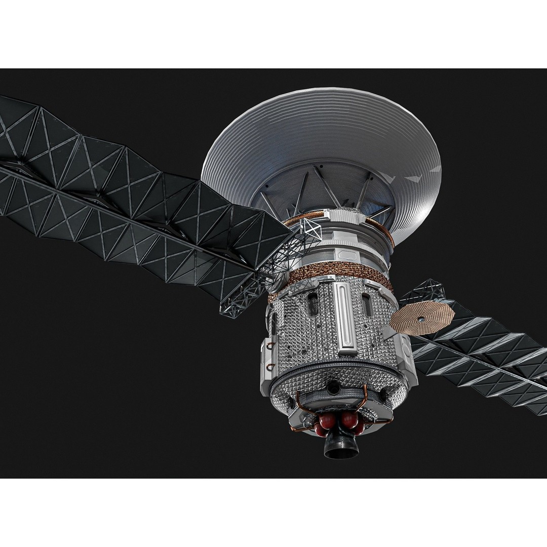 Satellite 3D Model – Low Poly PBR Asset for Games, FBX, Blender - View 13