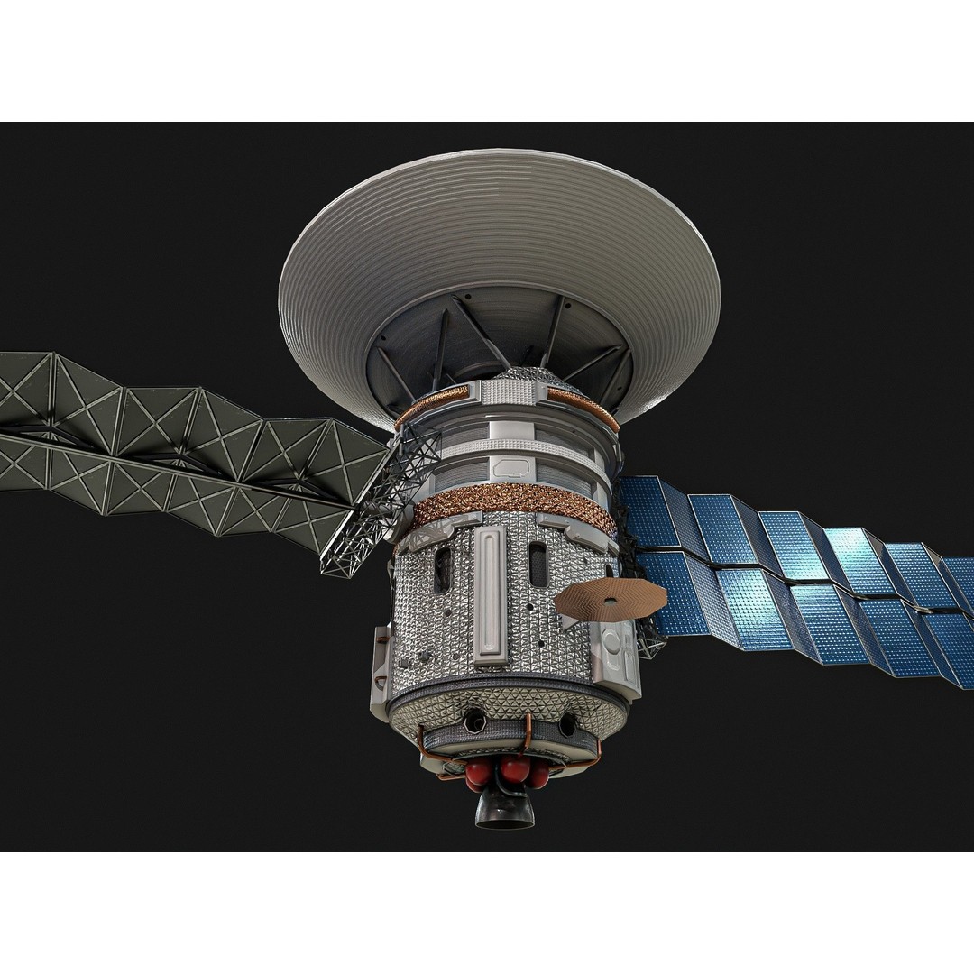Satellite 3D Model – Low Poly PBR Asset for Games, FBX, Blender - View 14