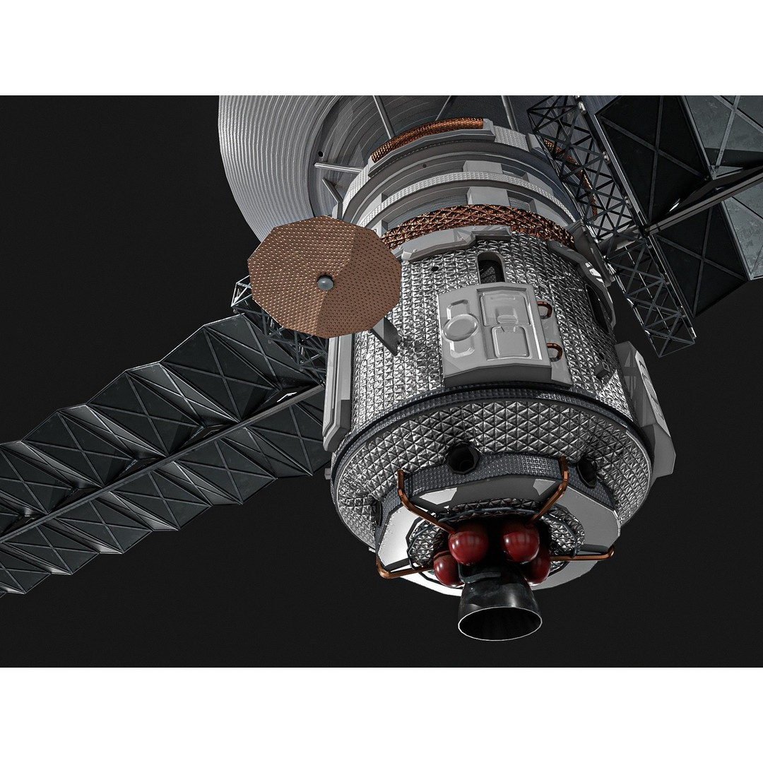 Satellite 3D Model – Low Poly PBR Asset for Games, FBX, Blender - View 21