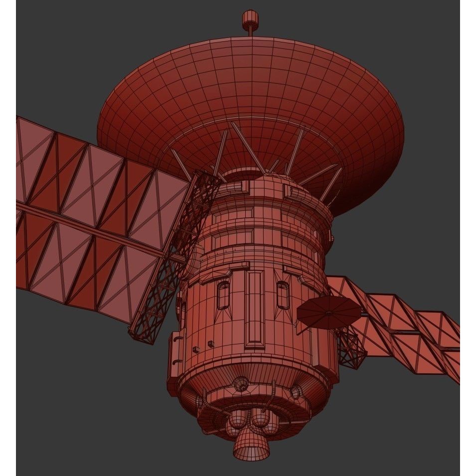 Satellite 3D Model – Low Poly PBR Asset for Games, FBX, Blender - View 25