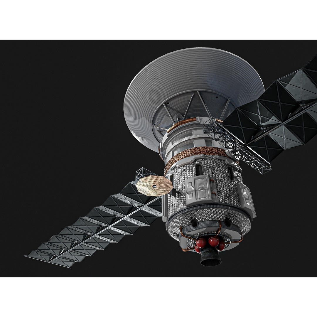 Satellite 3D Model – Low Poly PBR Asset for Games, FBX, Blender - View 3