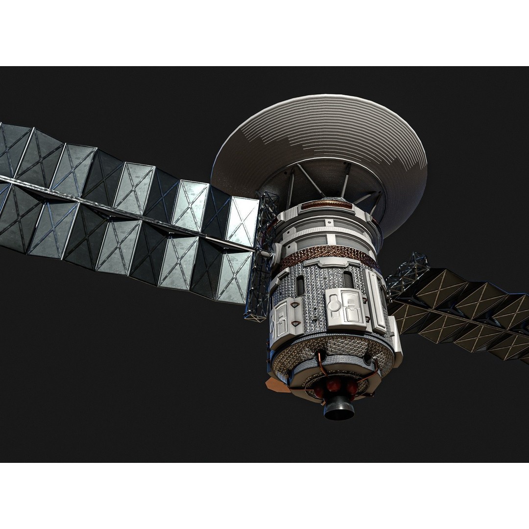 Satellite 3D Model – Low Poly PBR Asset for Games, FBX, Blender - View 4