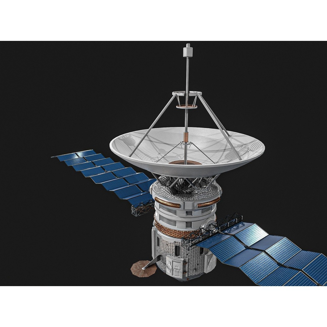 Satellite 3D Model – Low Poly PBR Asset for Games, FBX, Blender - View 5
