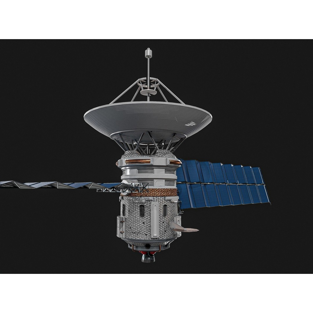 Satellite 3D Model – Low Poly PBR Asset for Games, FBX, Blender - View 7