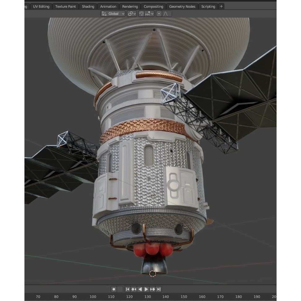 Satellite 3D Model – Low Poly PBR Asset for Games, FBX, Blender - View 9