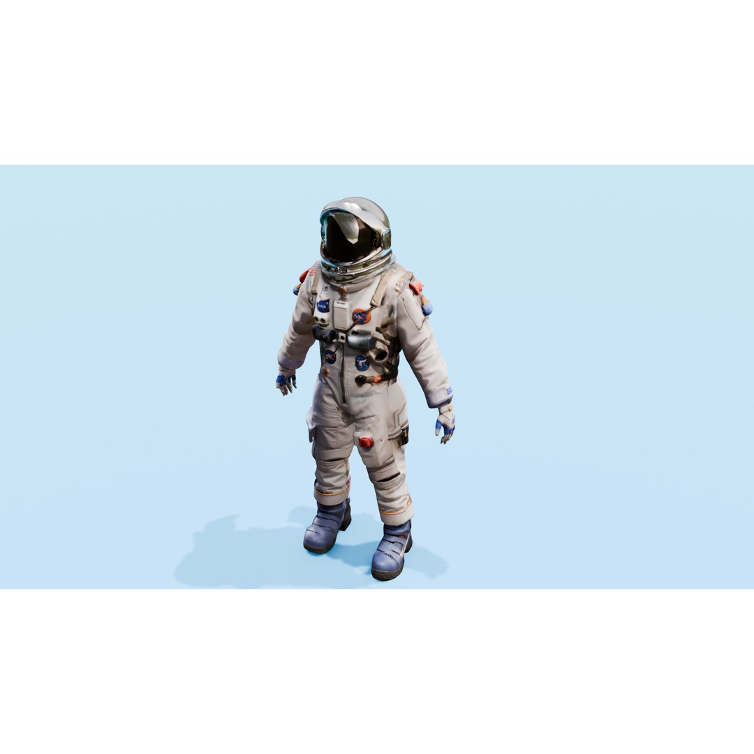 Rigged Astronaut 3D Model – Low Poly Animation Asset, FBX