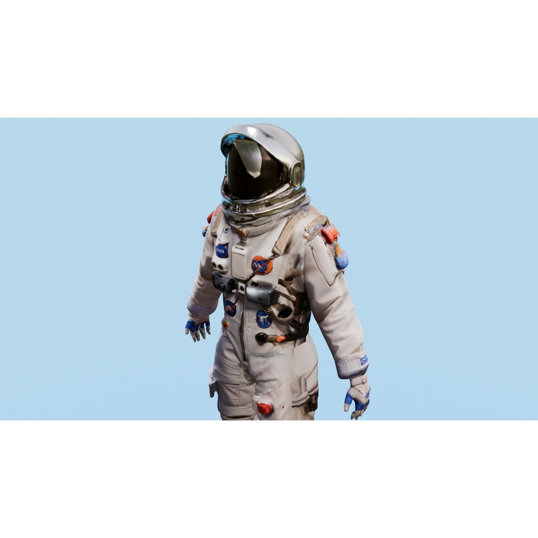 Rigged Astronaut 3D Model – Low Poly Animation Asset, FBX - View 13