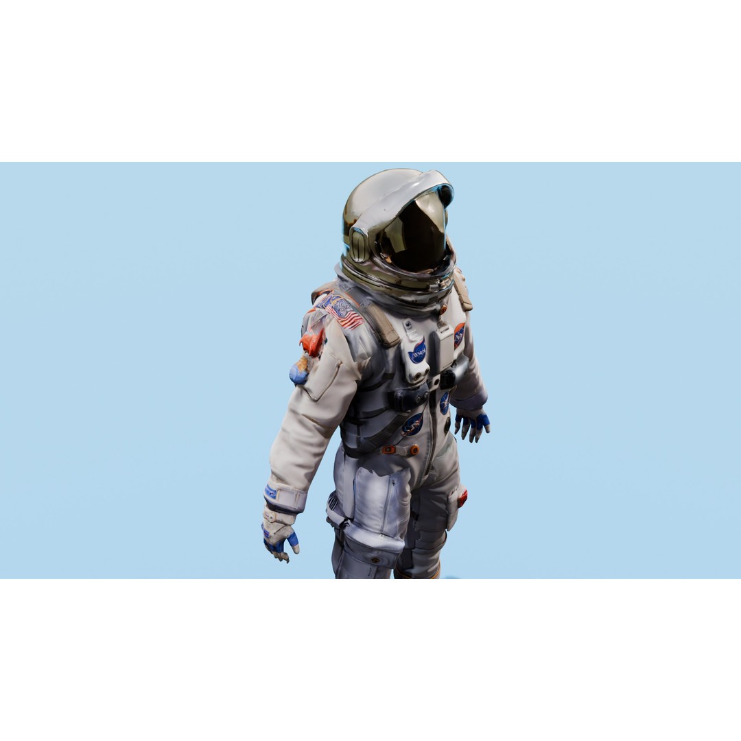 Rigged Astronaut 3D Model – Low Poly Animation Asset, FBX - View 14