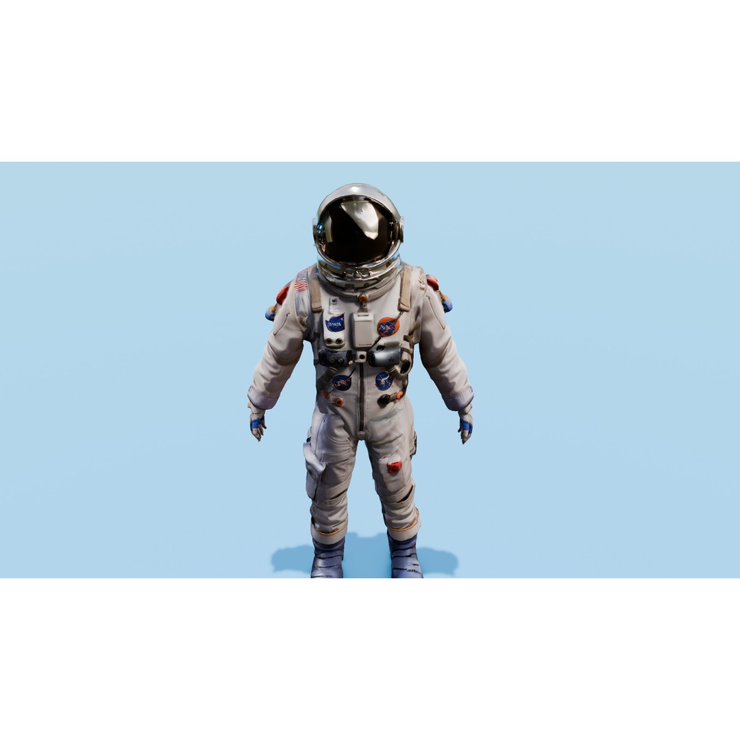 Rigged Astronaut 3D Model – Low Poly Animation Asset, FBX - View 3