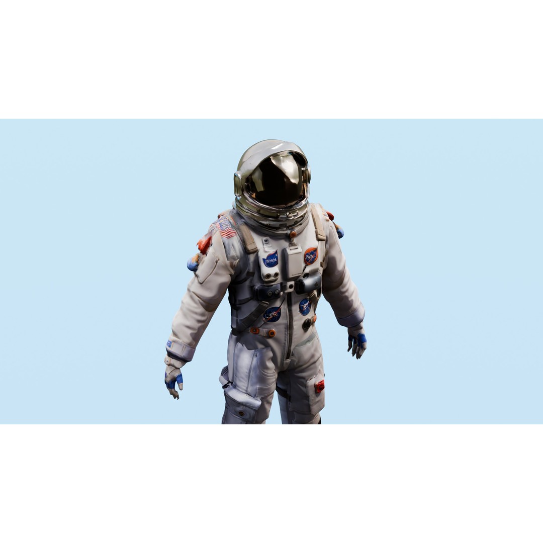 Rigged Astronaut 3D Model – Low Poly Animation Asset, FBX - View 4