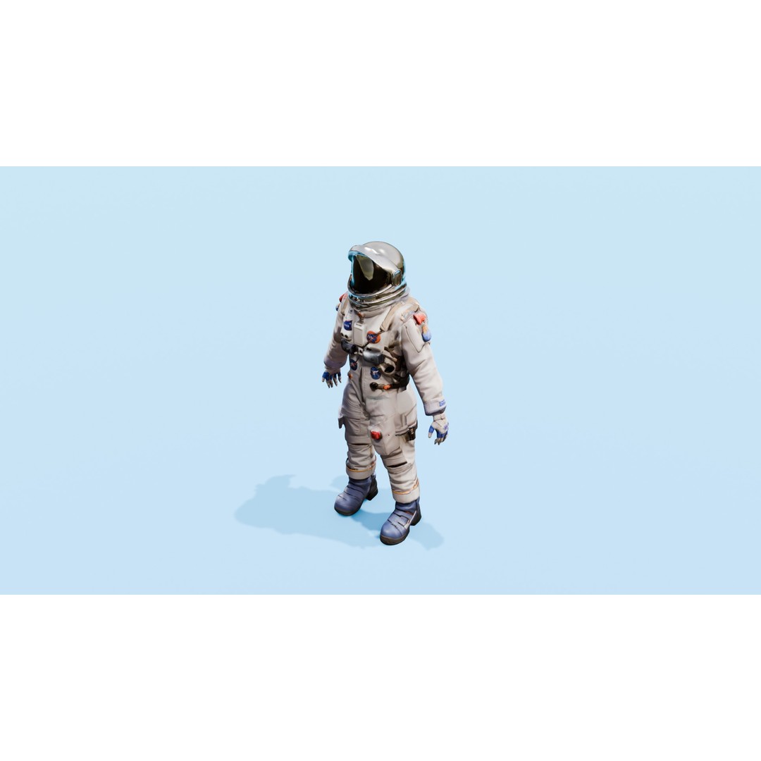 Rigged Astronaut 3D Model – Low Poly Animation Asset, FBX - View 6