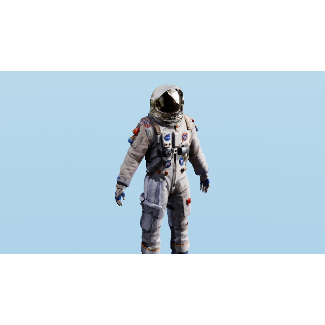 Rigged Astronaut 3D Model – Low Poly Animation Asset, FBX - View 7
