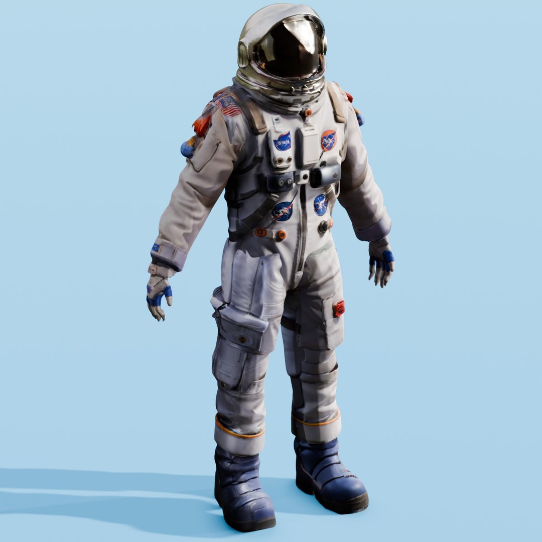 Rigged Astronaut 3D Model – Low Poly Animation Asset, FBX - View 8