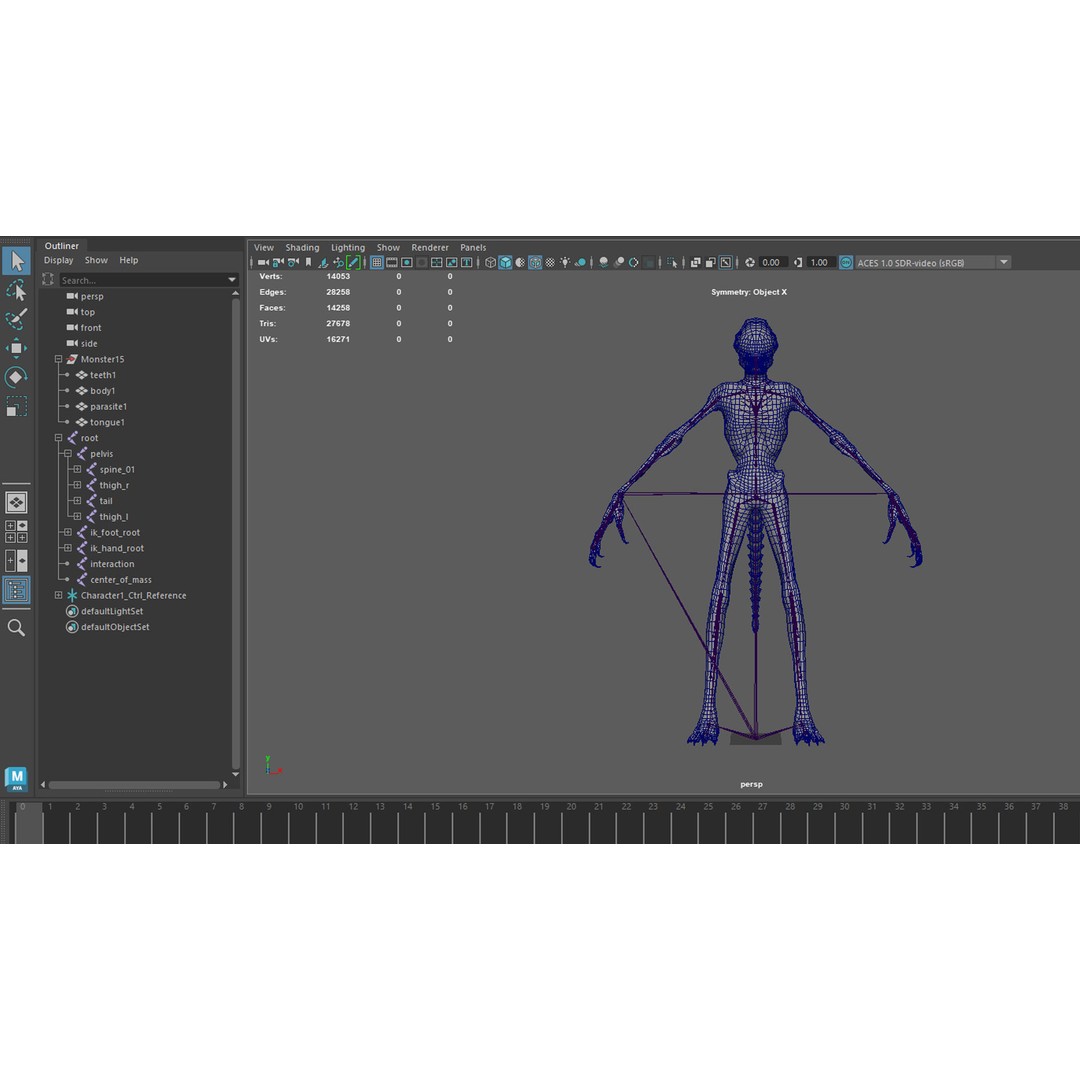Alien Monster 3D Model – Low Poly Rigged Creature with PBR Textures