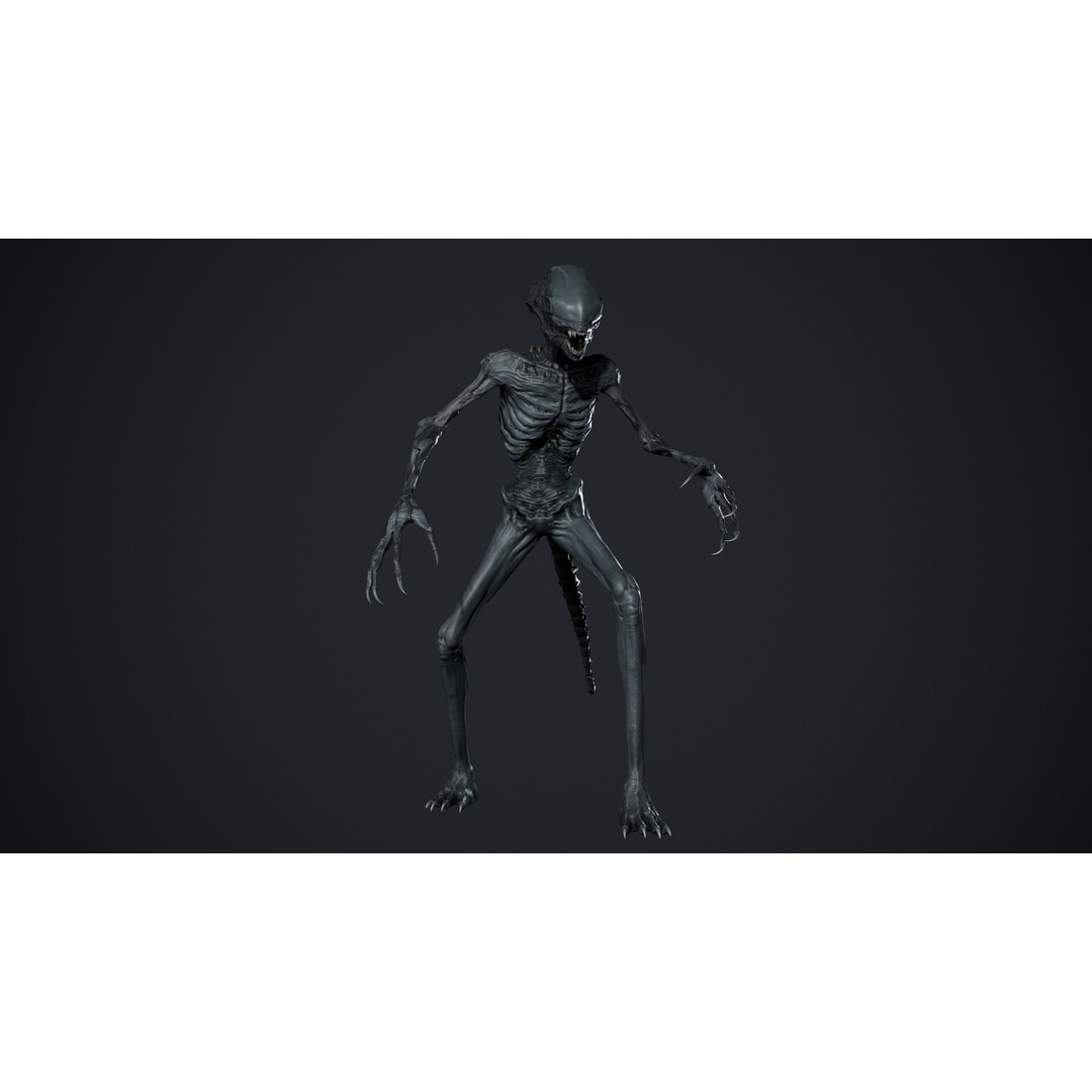 Alien Monster 3D Model – Low Poly Rigged Creature with PBR Textures - View 15