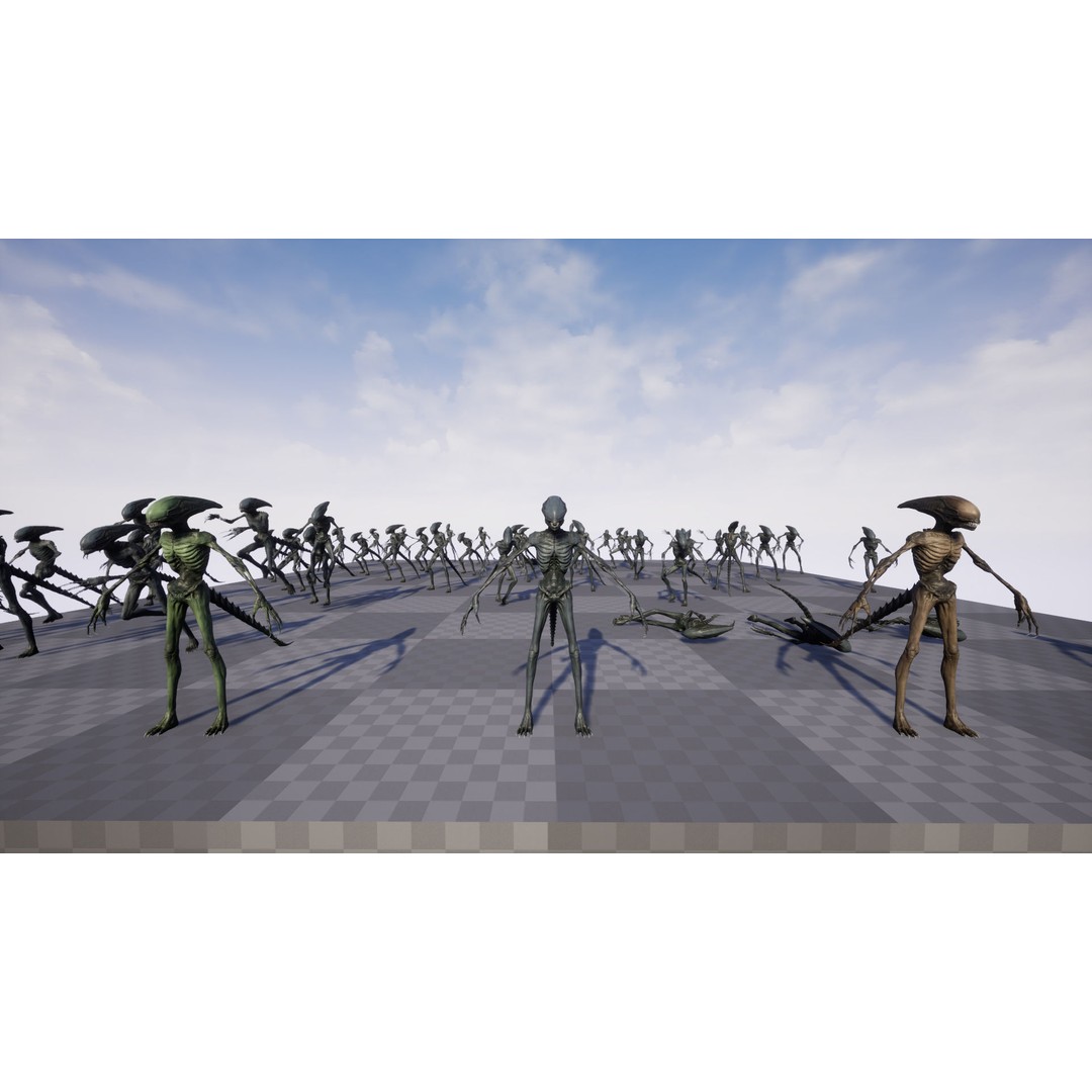 Alien Monster 3D Model – Low Poly Rigged Creature with PBR Textures - View 18