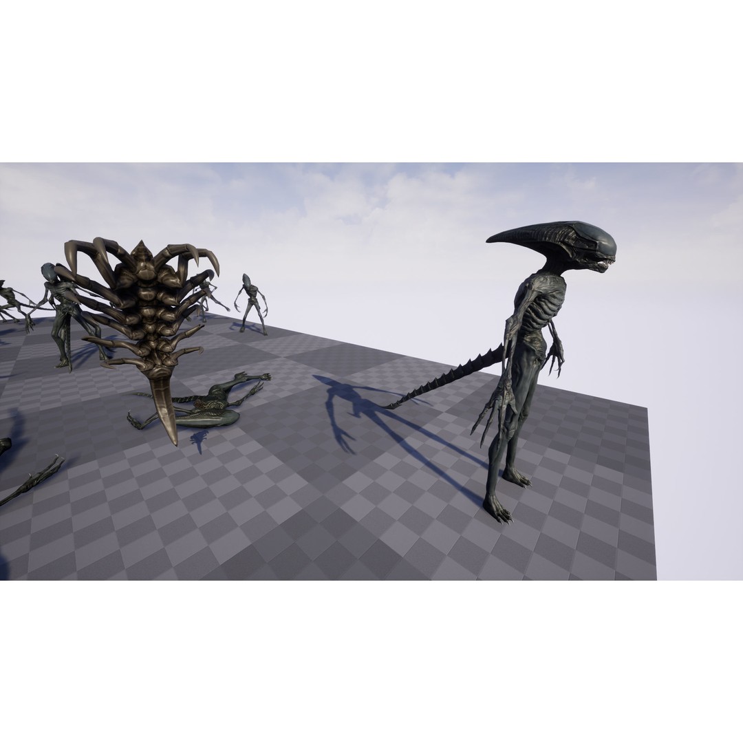Alien Monster 3D Model – Low Poly Rigged Creature with PBR Textures - View 19