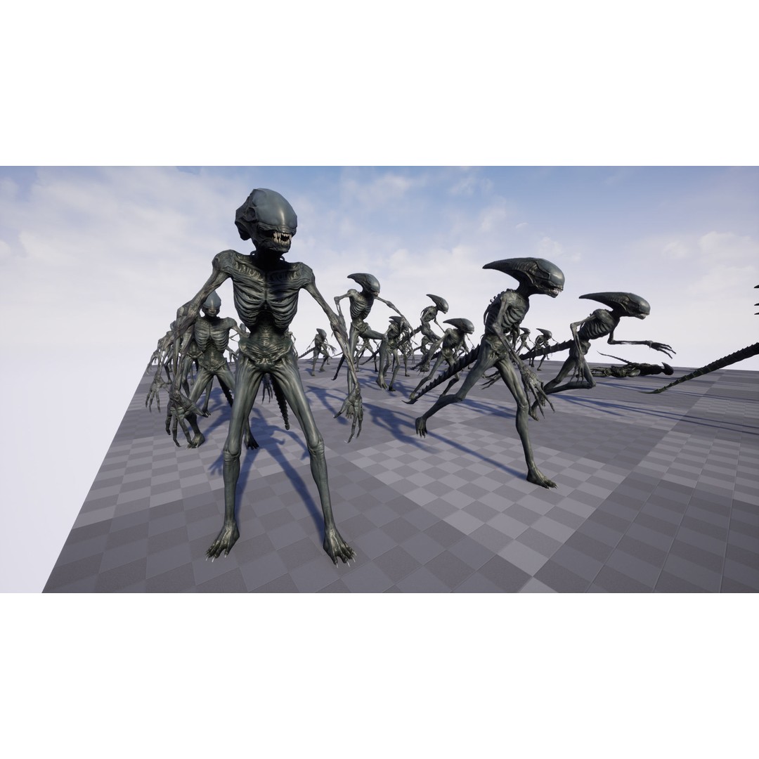 Alien Monster 3D Model – Low Poly Rigged Creature with PBR Textures - View 20