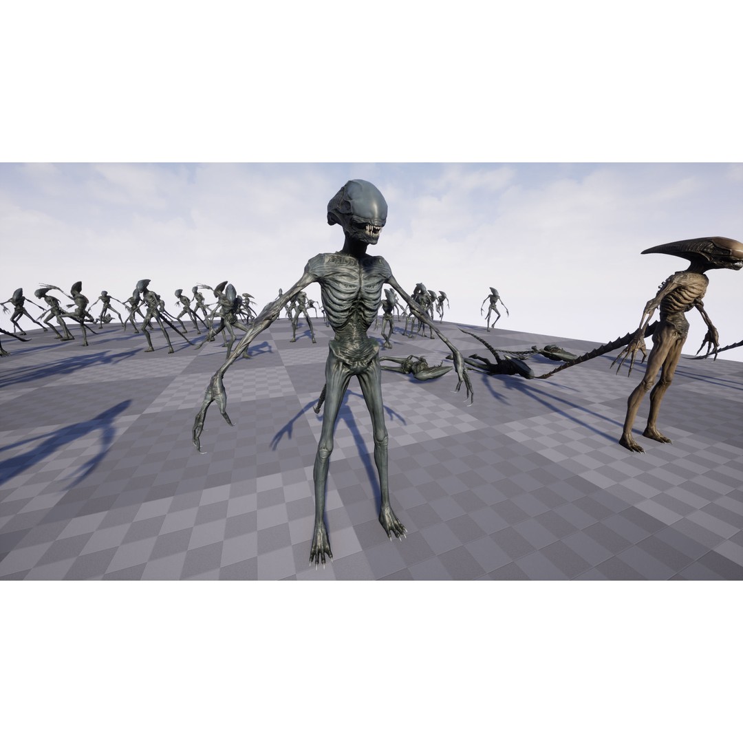 Alien Monster 3D Model – Low Poly Rigged Creature with PBR Textures - View 21