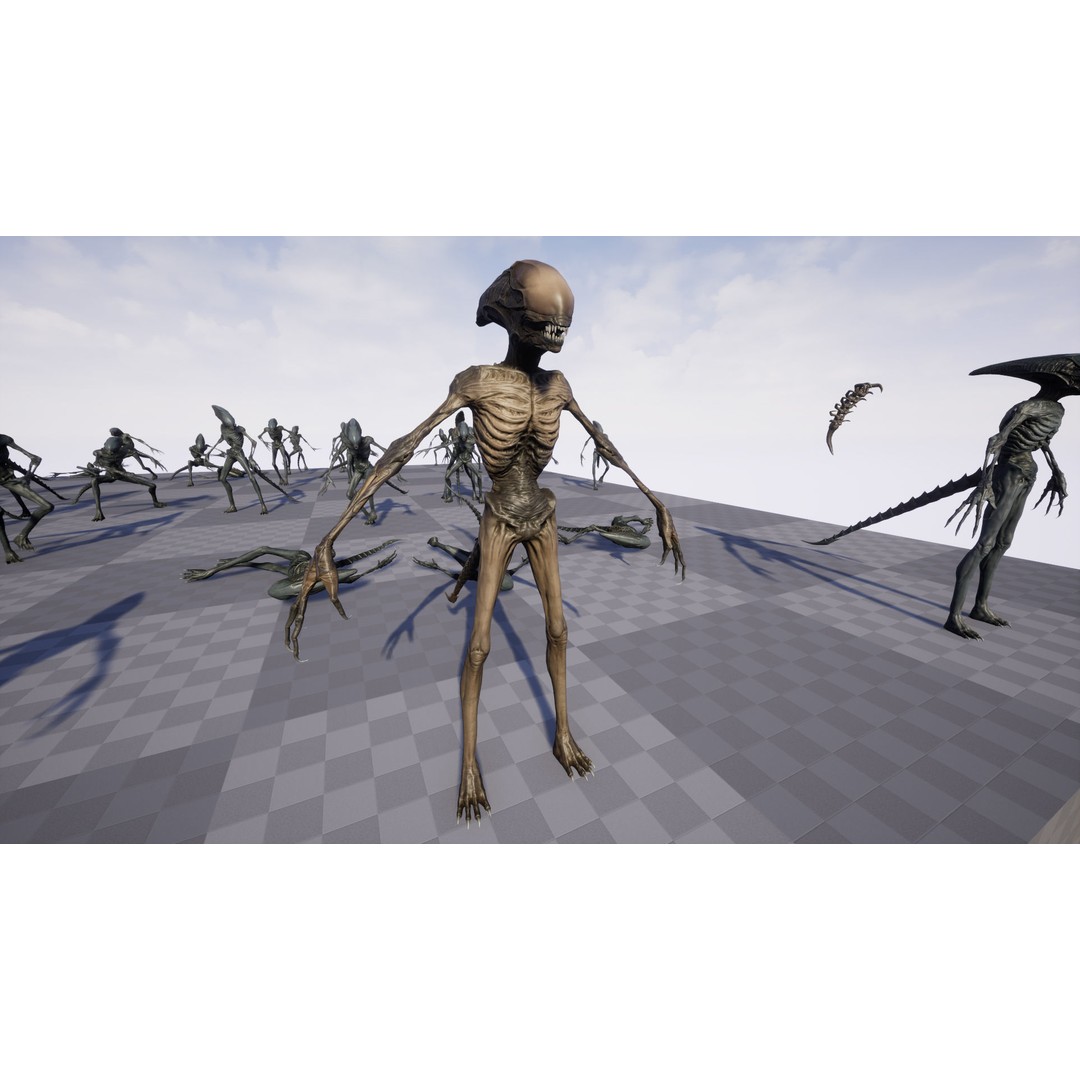 Alien Monster 3D Model – Low Poly Rigged Creature with PBR Textures - View 22