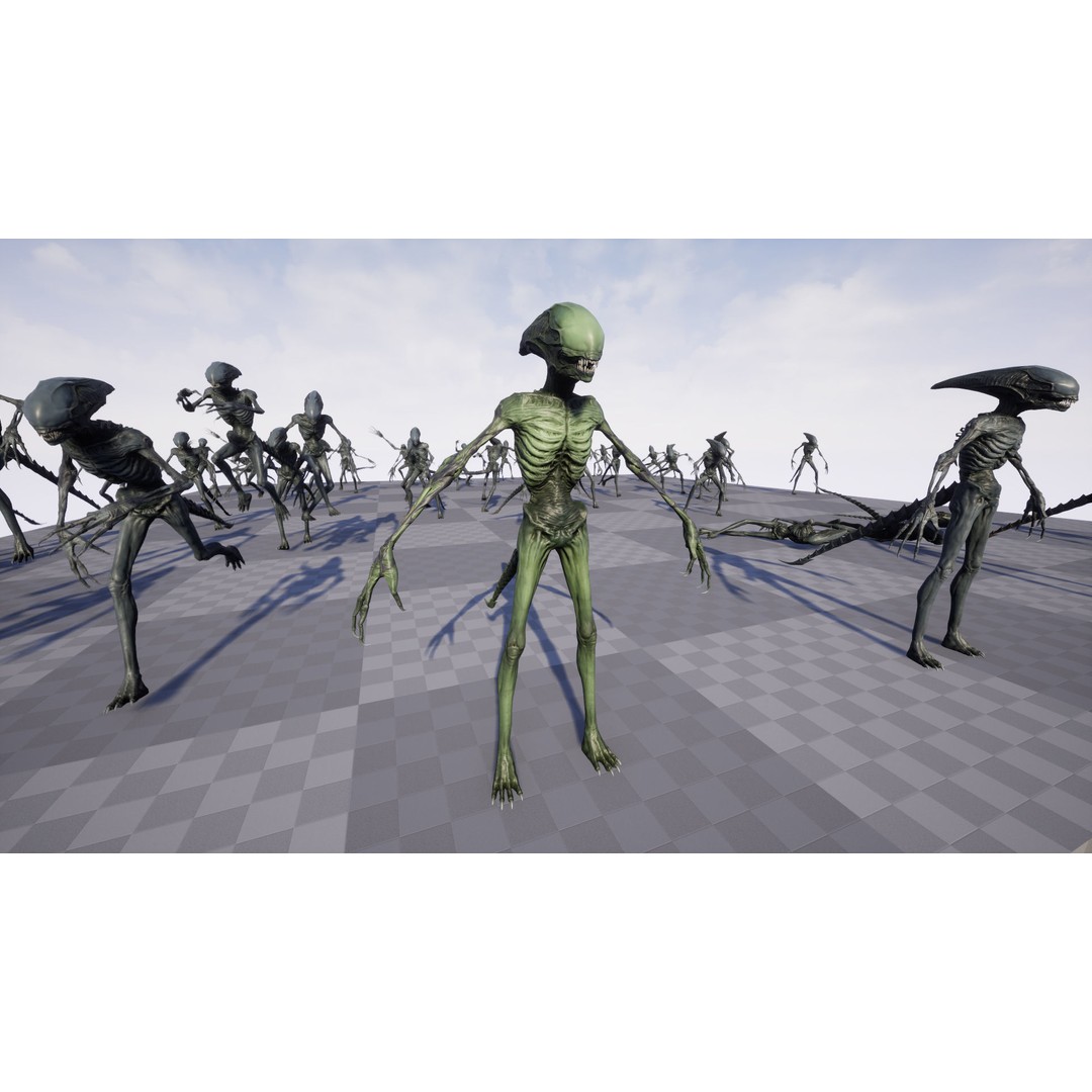 Alien Monster 3D Model – Low Poly Rigged Creature with PBR Textures - View 23