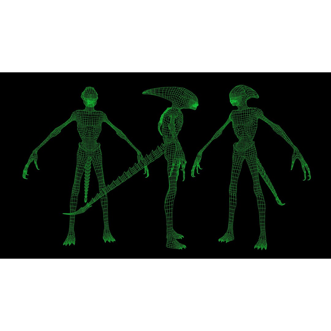 Alien Monster 3D Model – Low Poly Rigged Creature with PBR Textures - View 8