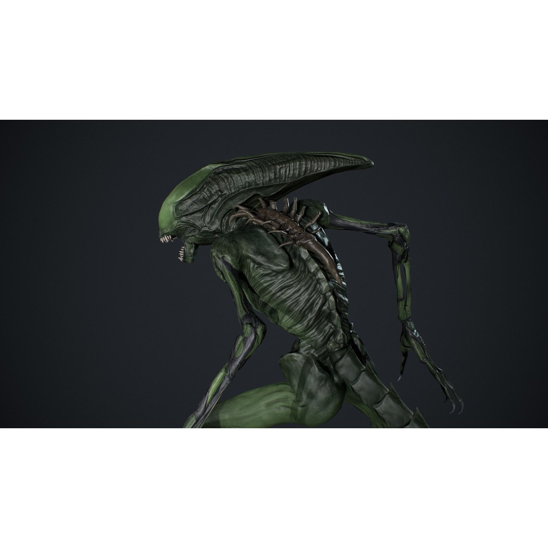 Alien Monster 3D Model – Low Poly Rigged Creature with PBR Textures - View 9