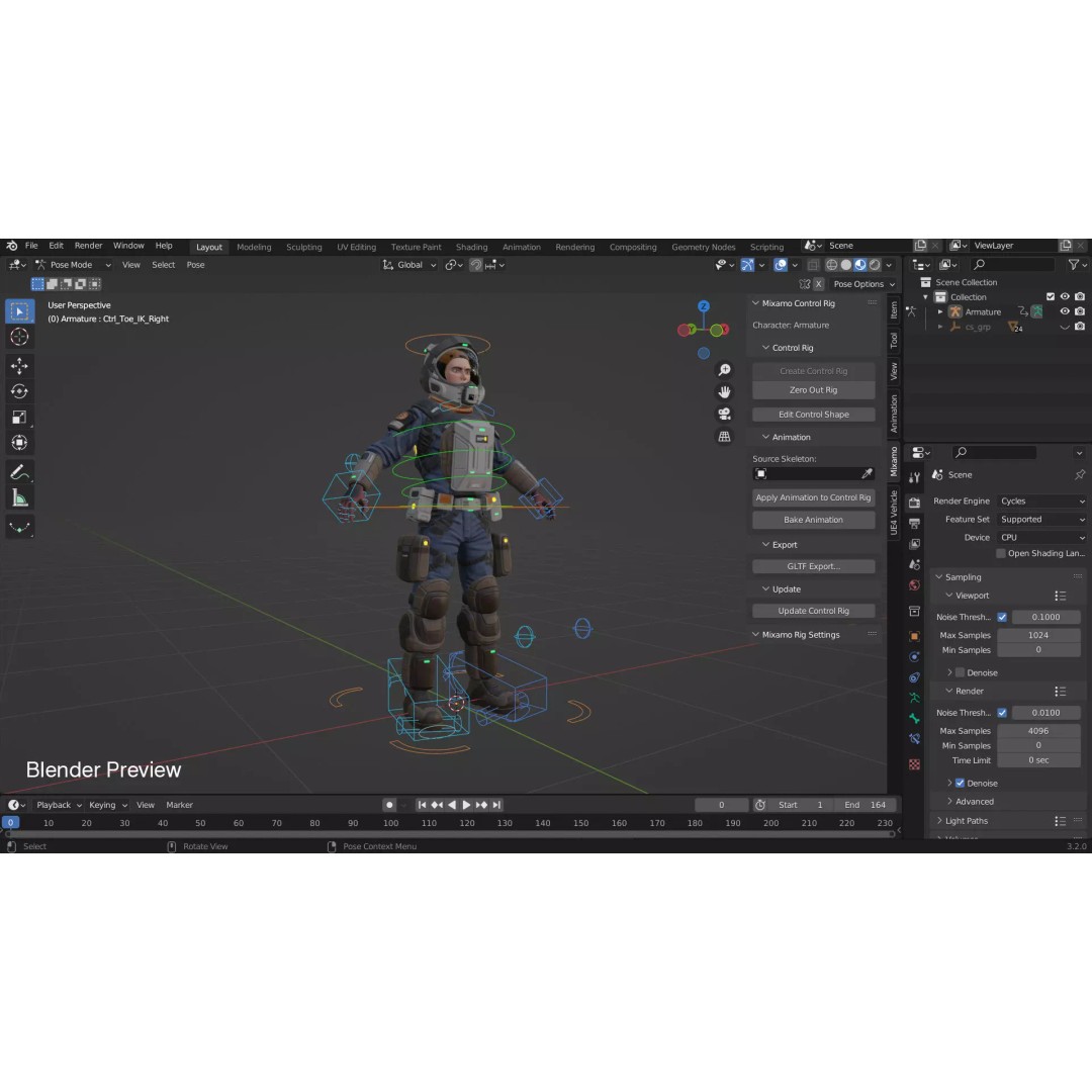 Space Marshal 3D Model – Low Poly Rigged Character, FBX, PBR - View 16