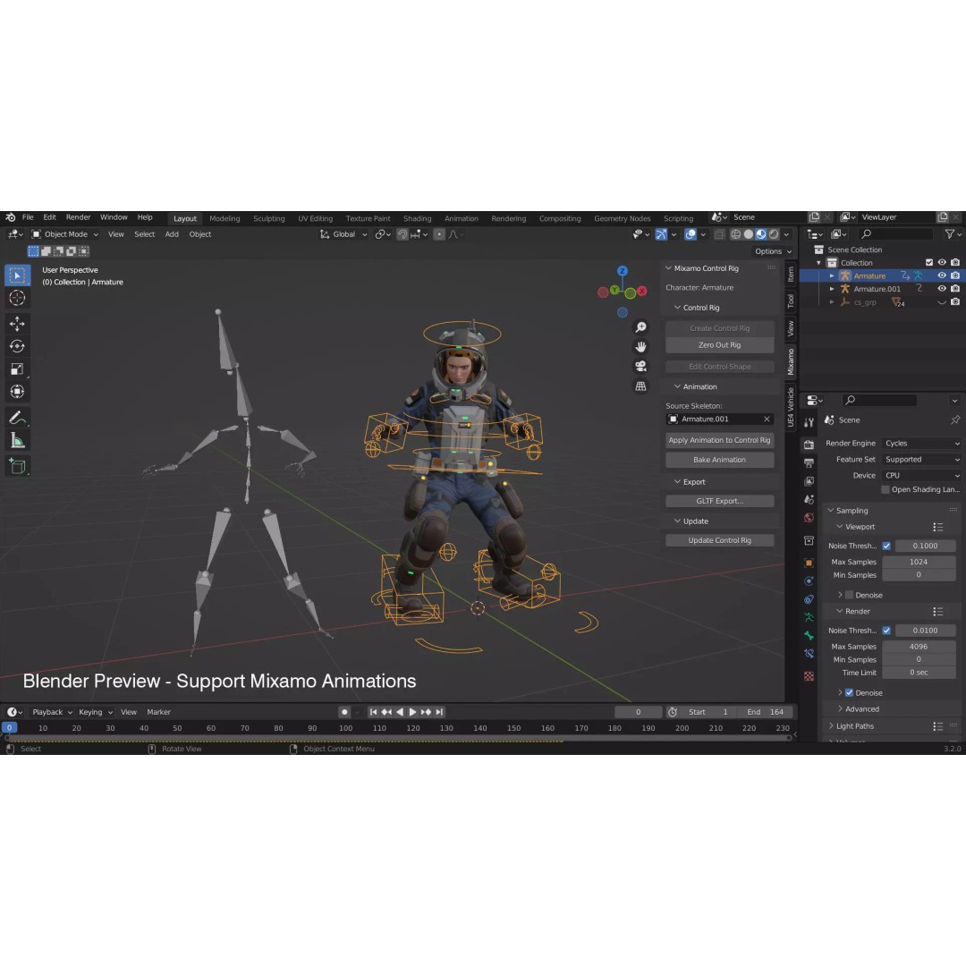 Space Marshal 3D Model – Low Poly Rigged Character, FBX, PBR - View 18
